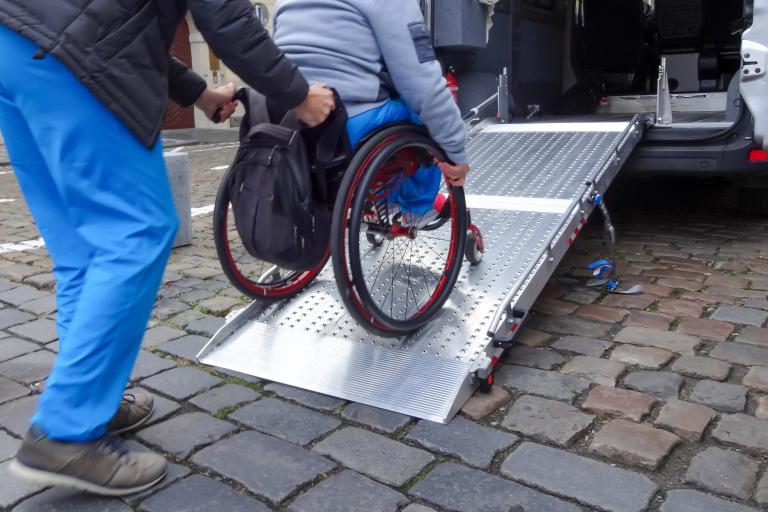 Wheel chair on Ramp